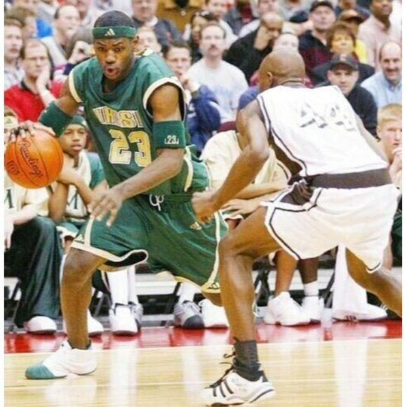 Adidas T-Mac 1 LeBron James HS White Green Gold Irish FW3663 Men's Size 10.5 - Picture 7 of 9